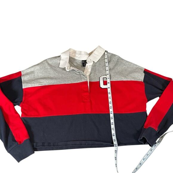 Champion Life Womens Ruby Jersey Cropped Tee Long Sleeve C Felt Logo Collar SZ L - Picture 11 of 14